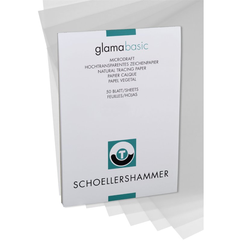 SCHÖLLERSHAMMER bloc de dessin A3, très transparent, 50 feuilles, 80 g/m²